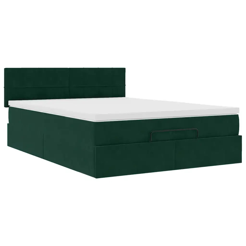 Struttura Letto Pouf con Materasso 140x200 cm in Velluto 3312629