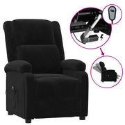 Poltrona Elettrica Reclinabile Nera in Velluto cod mxl 6215