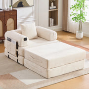 Poltrona Relax con Poggiapiedi e Cuscino ¨C Xylo ¨C Tessuto a Coste, Braccioli, Struttura in Metallo