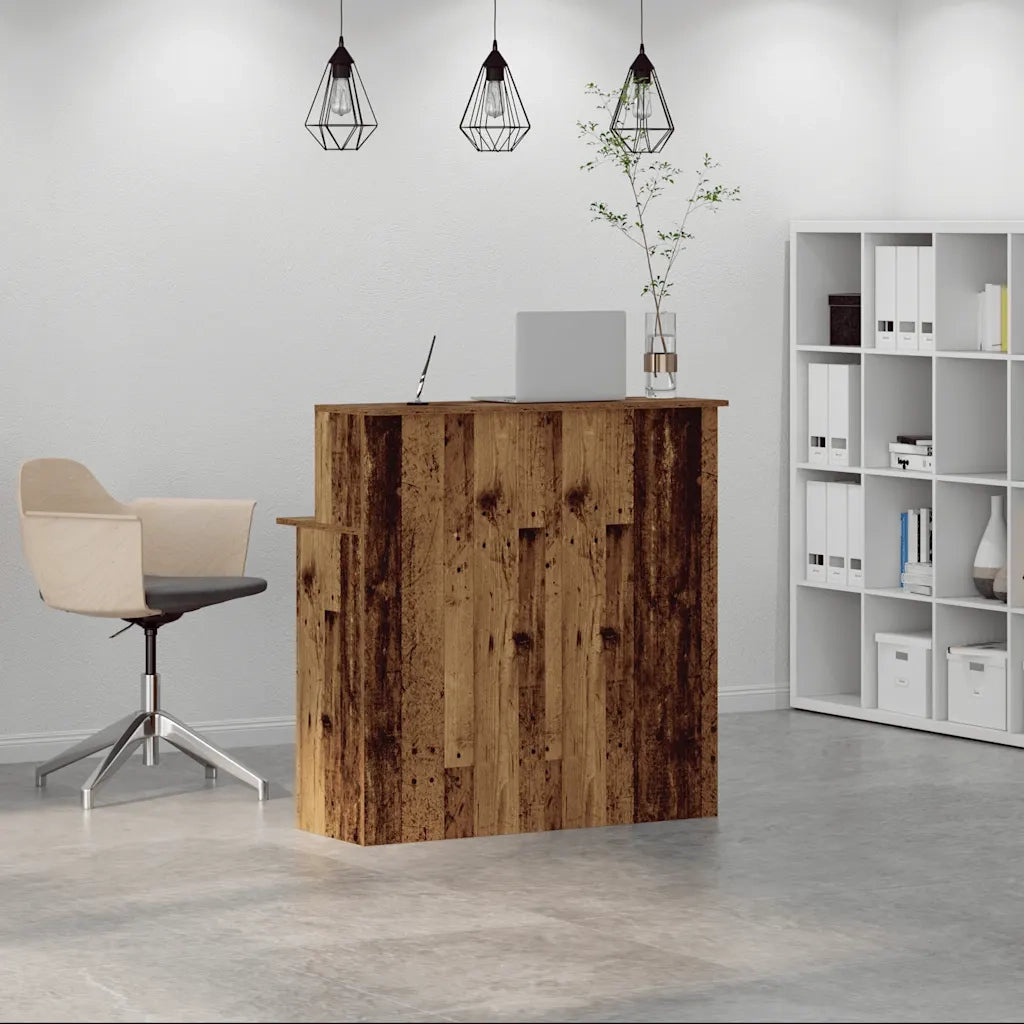 Banco Reception | Scrivania | Tavolo da Ufficio Legno Antico 100x50x103,5 cm Legno Multistrato