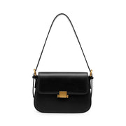 Borsa a tracolla da donna in vera pelle, colore nero.