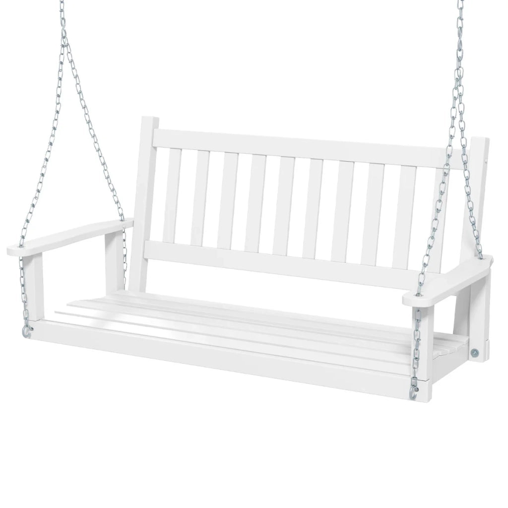 Altalena da veranda per 2 persone 136 x 67 x 63 cm comfort ergonomico atmosfera accogliente legno bianco 20_0019203