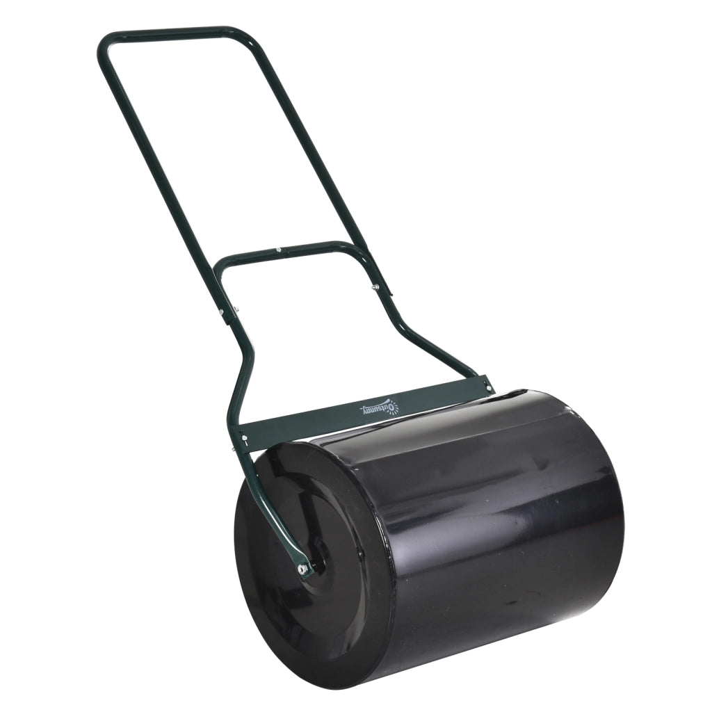 Rullo per Prato con Manico a U ¨C zephmum ¨C 40 cm Diametro, 60 L, Metallo, Nero 57x40x123 cm