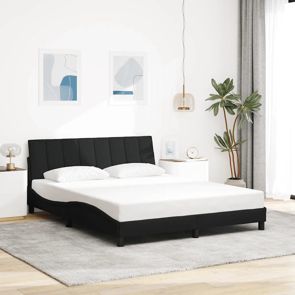 Giroletto senza Materasso Hanko Nero 160x200 cm in Tessuto 3310470