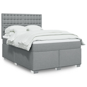 Giroletto a Molle con Materasso Grigio Chiaro 160x200cm Tessuto