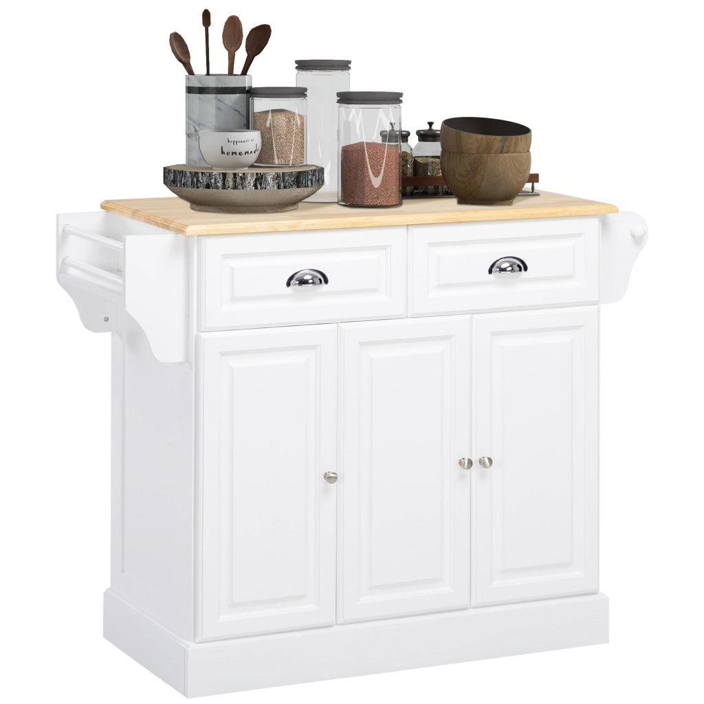 Carrello da cucina con cassetti e accessori ¨C zephmum ¨C Bianco 110x45x91 cm