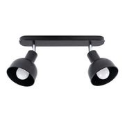 Faretto soffitto minimal doppio nero 2xE27 Pure Lume