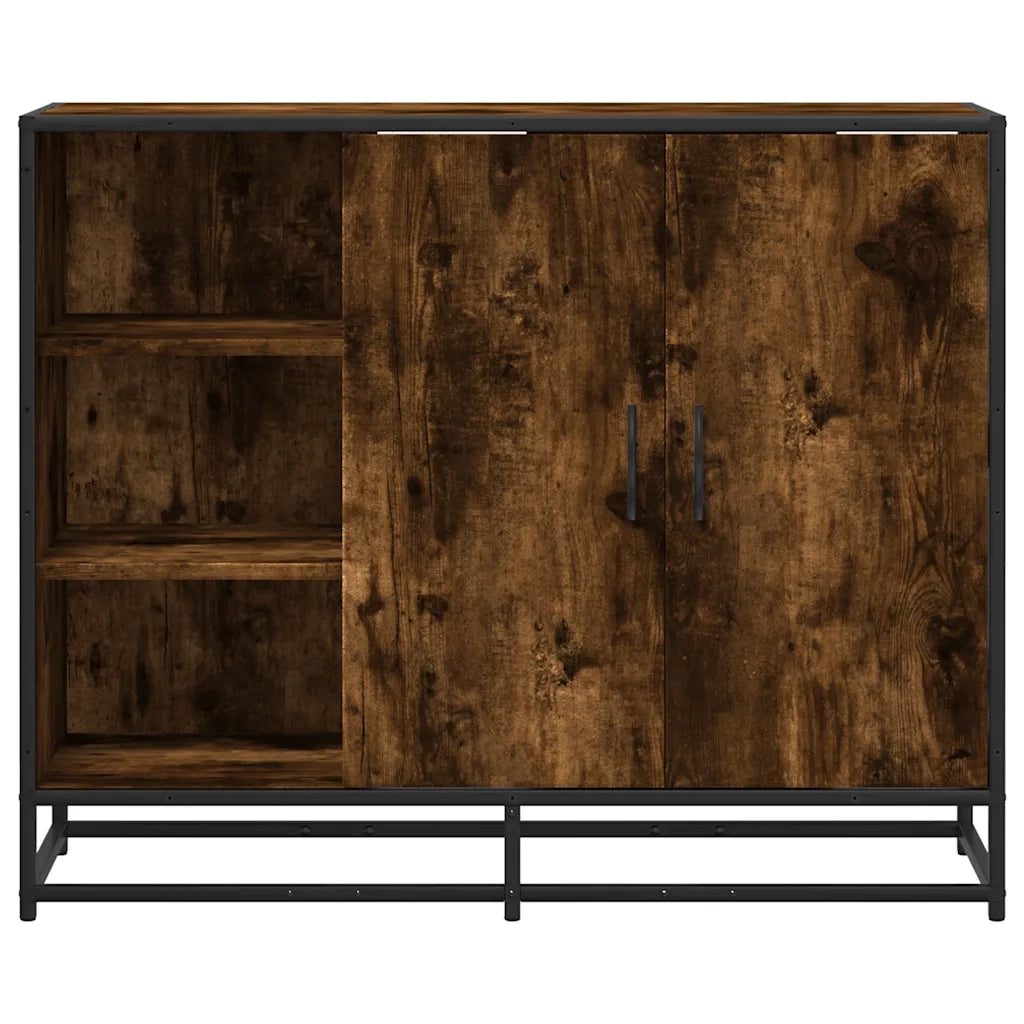 Credenza Rovere Fumo 92x35x76 cm in Legno Multistrato 849021