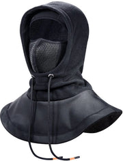 Casco per bicicletta, Protezione completa del viso, Caldo, Impermeabile al vento, Calore alla nuca, Unisex, Cappuccio per bicicletta e sci, Adatto per bicicletta, Sport all'aperto, Nero