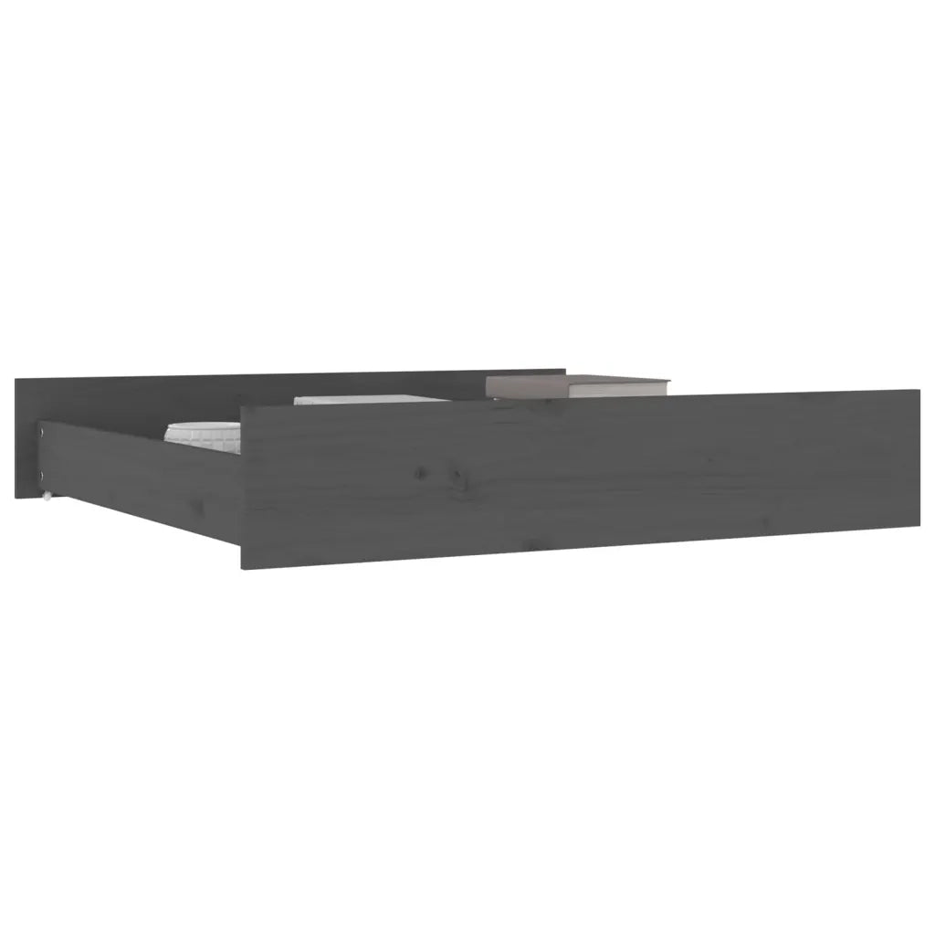 Cassetti per Letto 2 pz in Legno Massello di Pino Grigio 814991