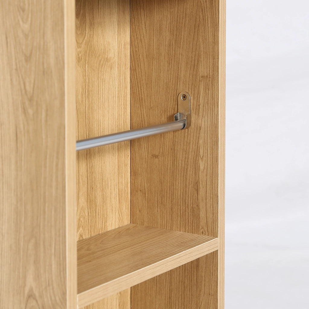 Mobile sottolavabo con lavabo in ceramica, 1 anta, ripiani aperti e porta carta igienica, per bagno, 55 × 32 × 87 cm
