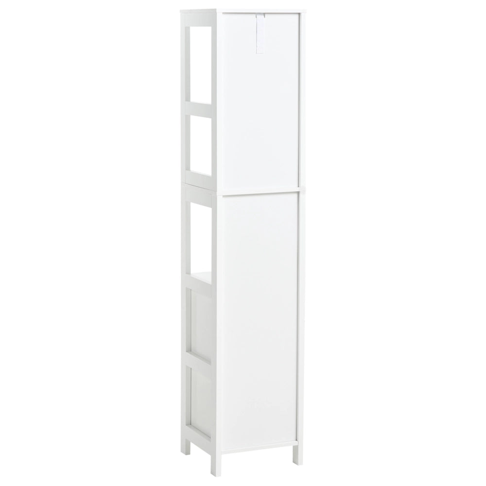 Colonna da Bagno a Terra in MDF 145 x 30 x 30 cm con 3 Ripiani e 2 Cassetti - Design Moderno