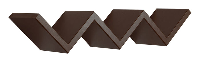 Mensola da Parete Libreria Zigzag 56x15,5 cm in Fibra di Legno Saetta Wengè