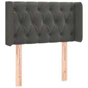 Testiera | Testata ad Orecchio Grigio Scuro 83x16x78/88 cm in Velluto