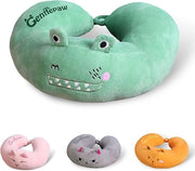 Cuscino di supporto per il collo a forma di U, con elasticità, per il sonno durante i viaggi, con cuscino per il collo per adulti, bambini e bambini (verde)