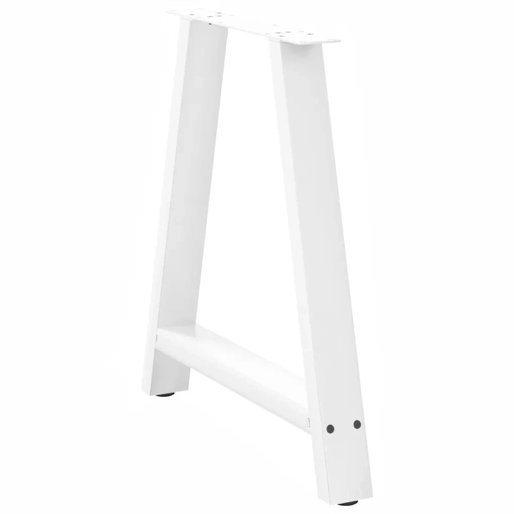 Gambe per tavolo da pranzo a forma di A 2 pz bianche 70x(72-73) cm in acciaio