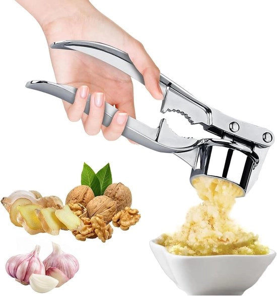 Knoflookpers multifunzionale - 4-in-1 - Acciaio inossidabile