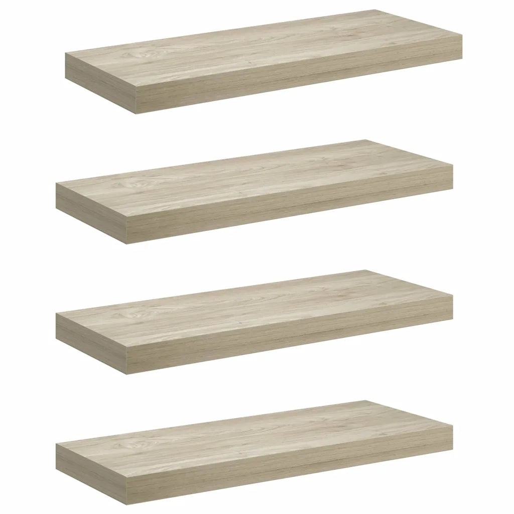 Scaffali a Parete 4 pz Rovere 60x23,5x3,8 cm in MDF cod mxl 33714