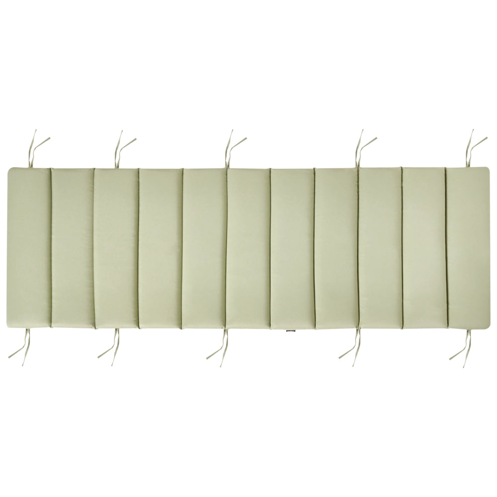 Lettino prendisole in legno di acacia Cuscino verde chiaro a doghe Design a dondolo Forma curva