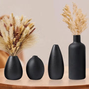 Set di piatti in ceramica - decorazione moderna - 4 pezzi - nero
