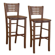 Sgabelli bar alti verona in legno noce scuro h 73 con seduta massello x 2