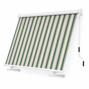 Tenda Parasole Con Manovella Struttura In Alluminio E Rivestimento In Poliestere 280G Protezione Dai Raggi Solari Privacy Per Balcone Terrazza Veranda E Esterni 295x250x50 Cm Verde E Beige