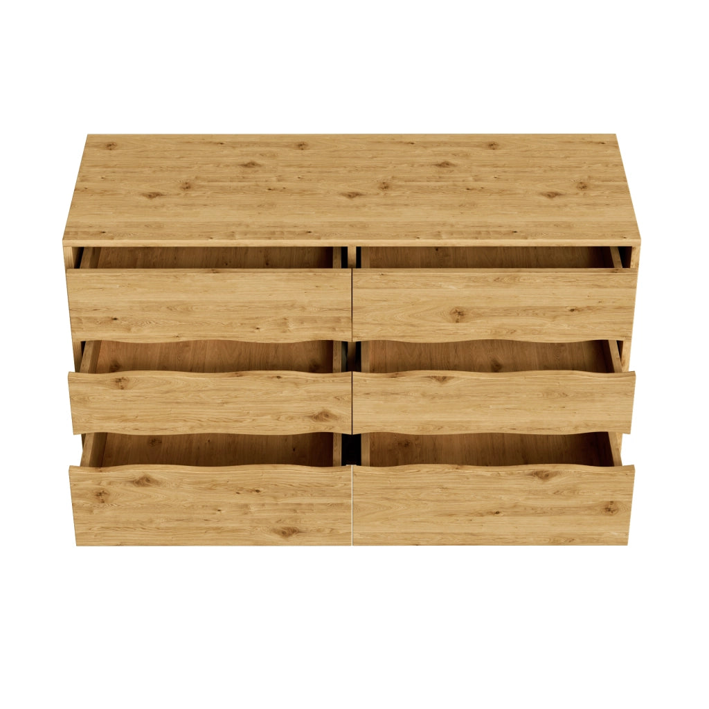 Credenza con 6 Cassetti, Effetto Legno e Metallo ¨C Xylo ¨C 120x40x75,5