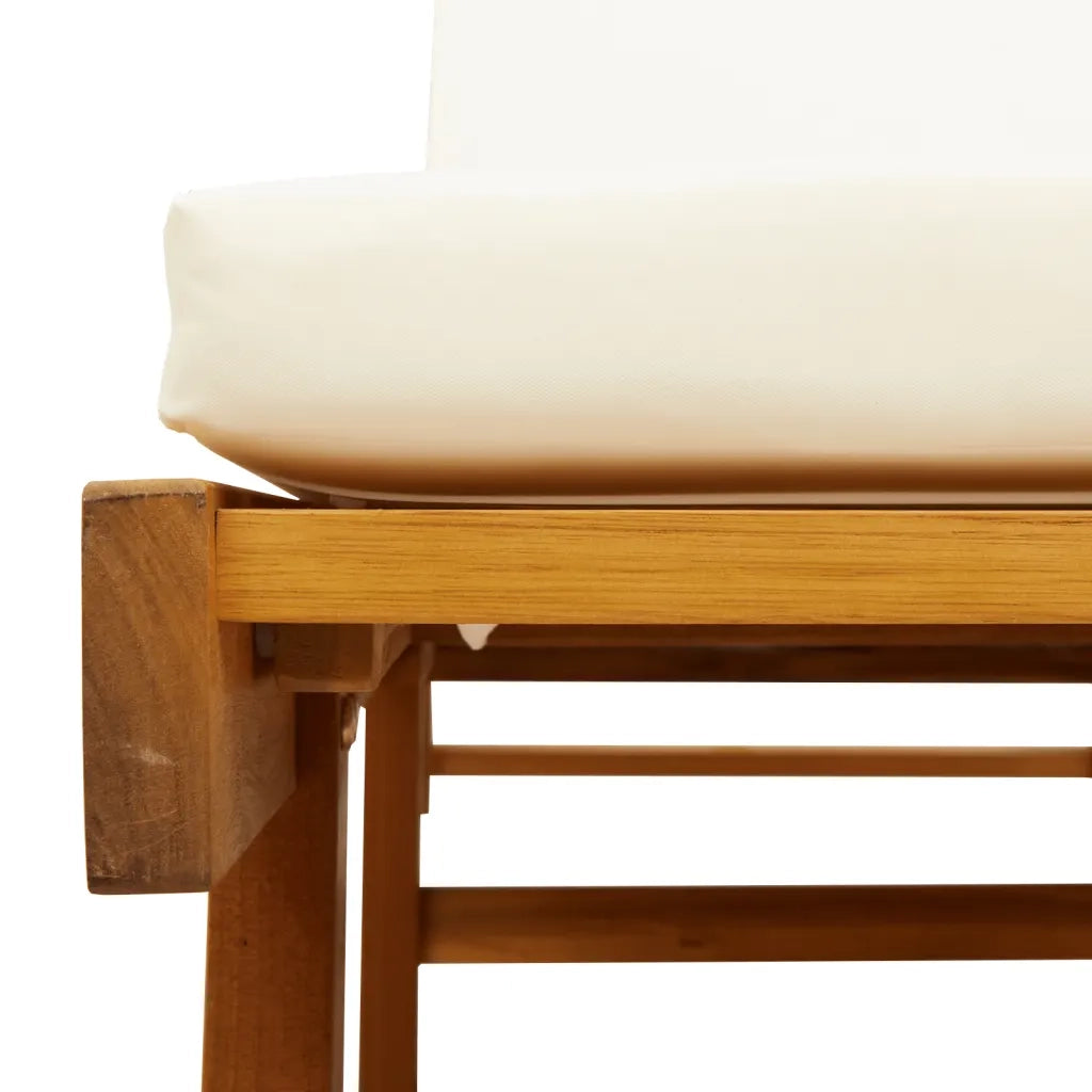 Lettino Prendisole | Sdraio da giardino | Lettino da sole con Cuscino e Tavolino Legno Massello Acacia