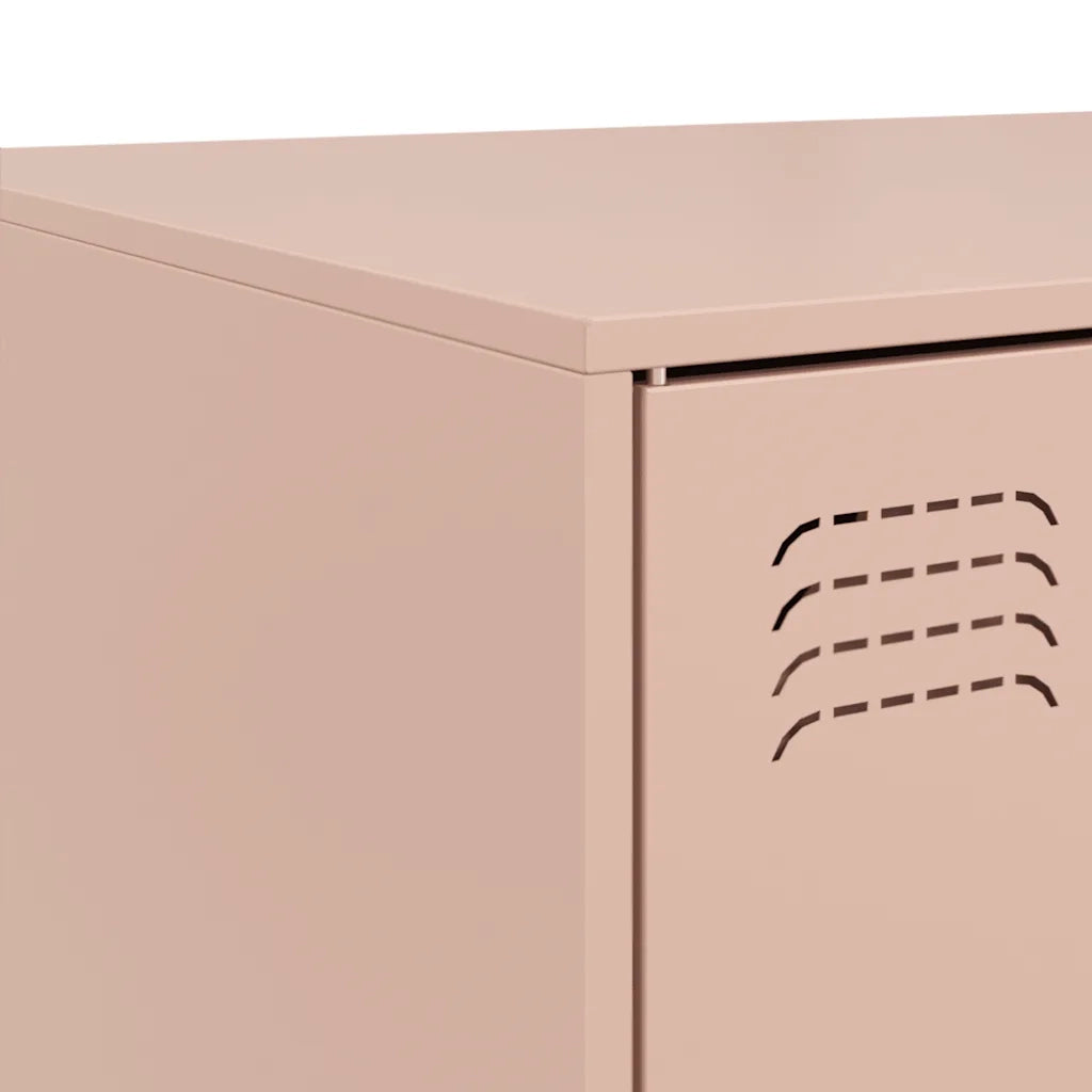 Tavolino da Salotto Rosa 67x50x44 cm in Acciaio 841728