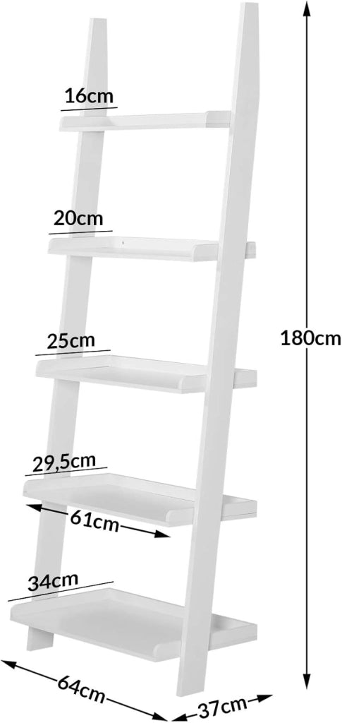 Deuba - Scaffale per scale, colore bianco