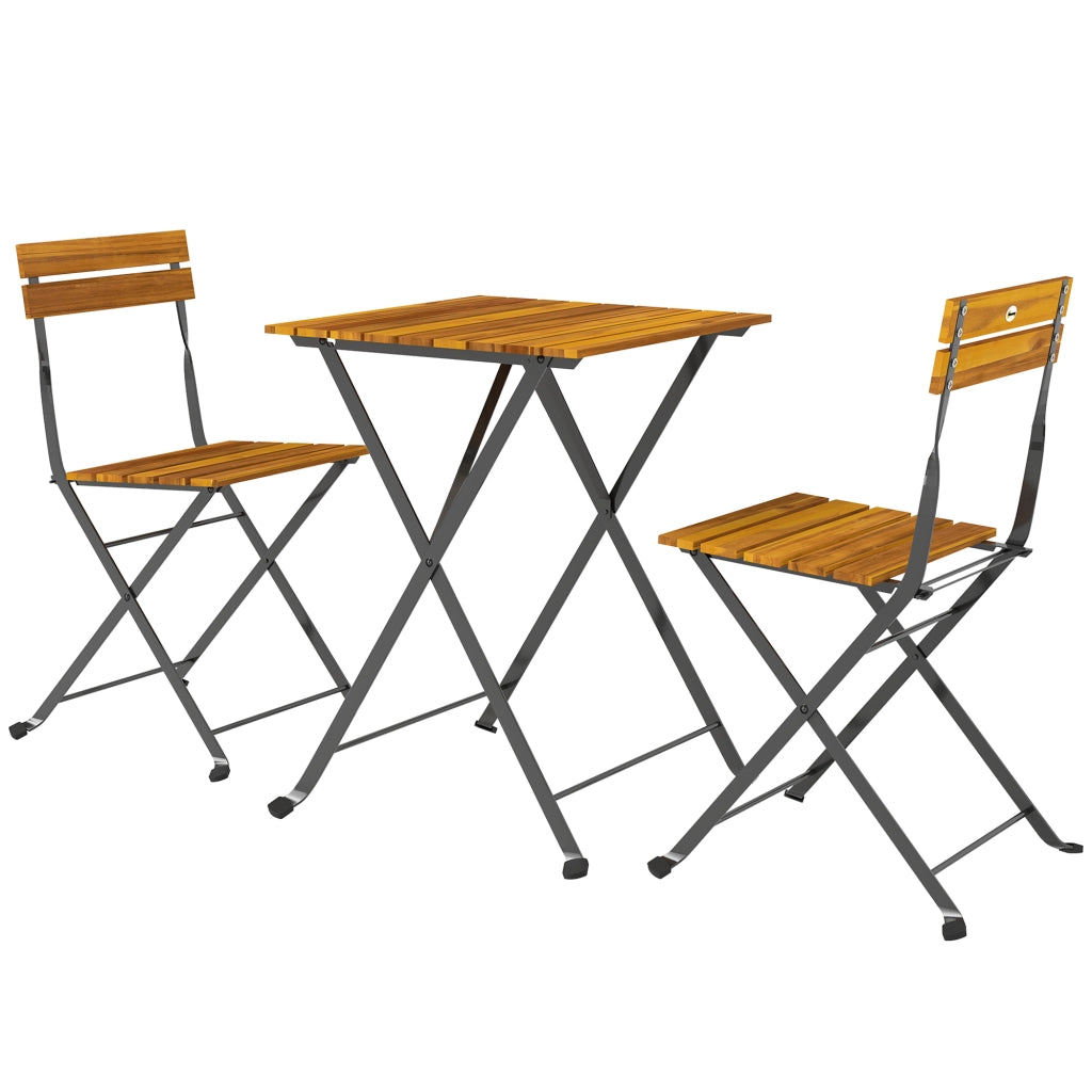 Tavolo da pranzo pieghevole con 2 sedie pieghevoli ¨C zephmum ¨C Teak
