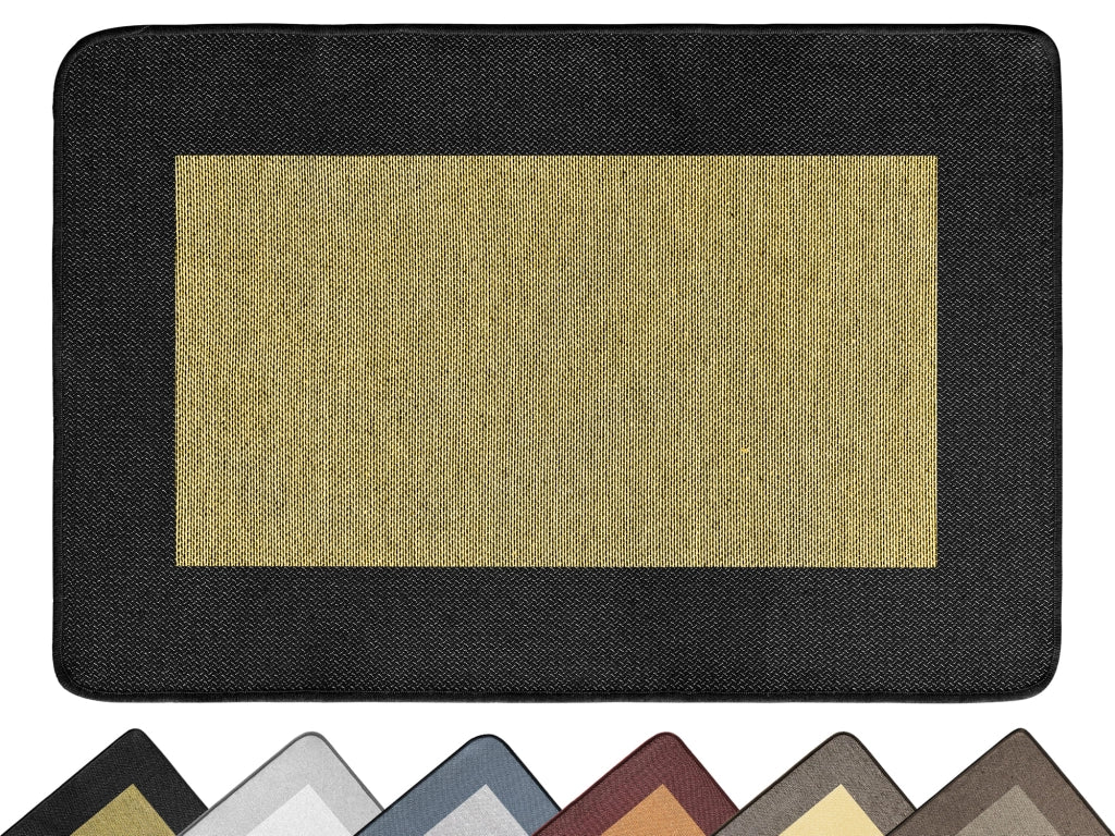 Tappeto Cucina Antiscivolo Assorbente Bordato Made in Italy Morbido Passatoia Multiuso Con Bordi Antisfilacciamento Corridoio Soggiorno Lavabile in Lavatrice Nero - 45x60 cm
