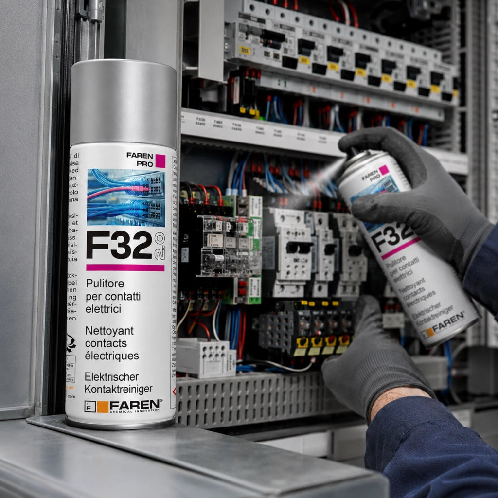 Faren f32 pulitore contatti spray sgrassante a rapida evaporazione 400ml 2 pezzi