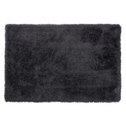 Tappeto Shaggy Tappeto a pelo lungo Solido Poliestere Nero Rettangolare 140 x 200 cm