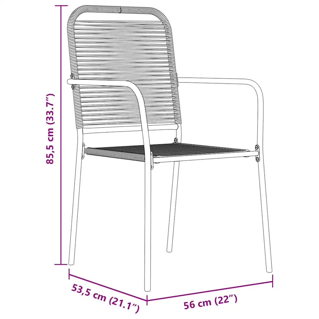 Set da Pranzo per Giardino 3 pcs Nero 3379156