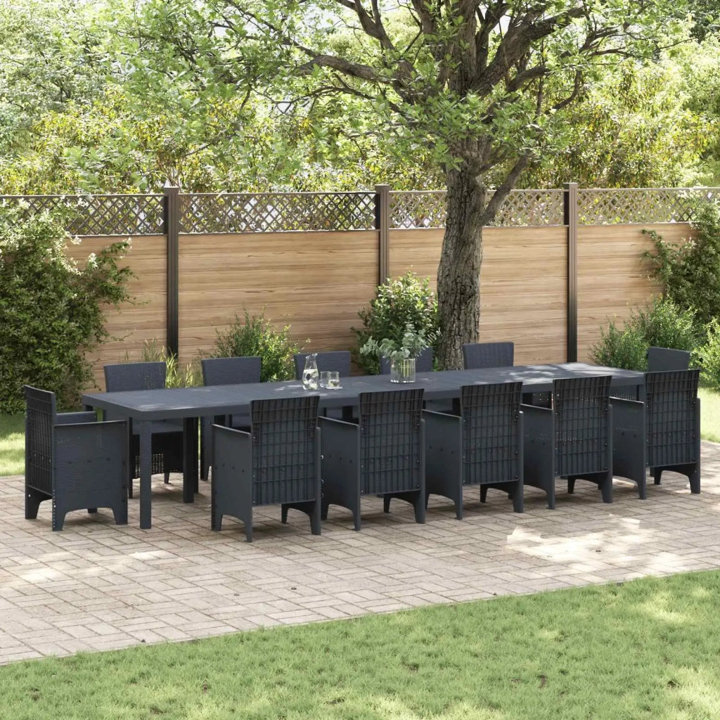 Tavolo da Giardino Antracite 400 x 100 x 73 cm polyrattan 3378528