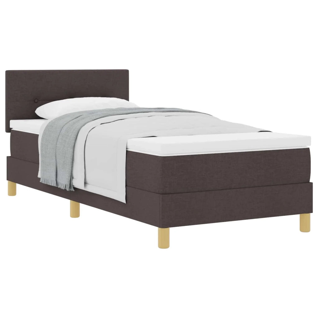 Letto a molle con cuscino Marrone Scuro 90 x 190 cm Tessuto 3338884