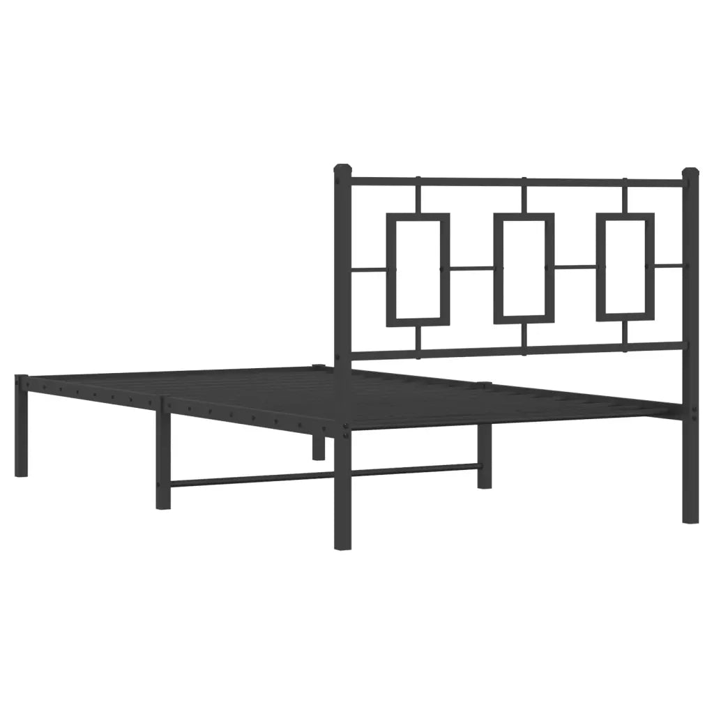 Giroletto con Testiera Metallo Nero 100x200 cm 374236
