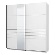 Armadio Camera da Letto Siri, Guardaroba Grande Appendiabiti, 195x217.5h cm Bianco Opaco