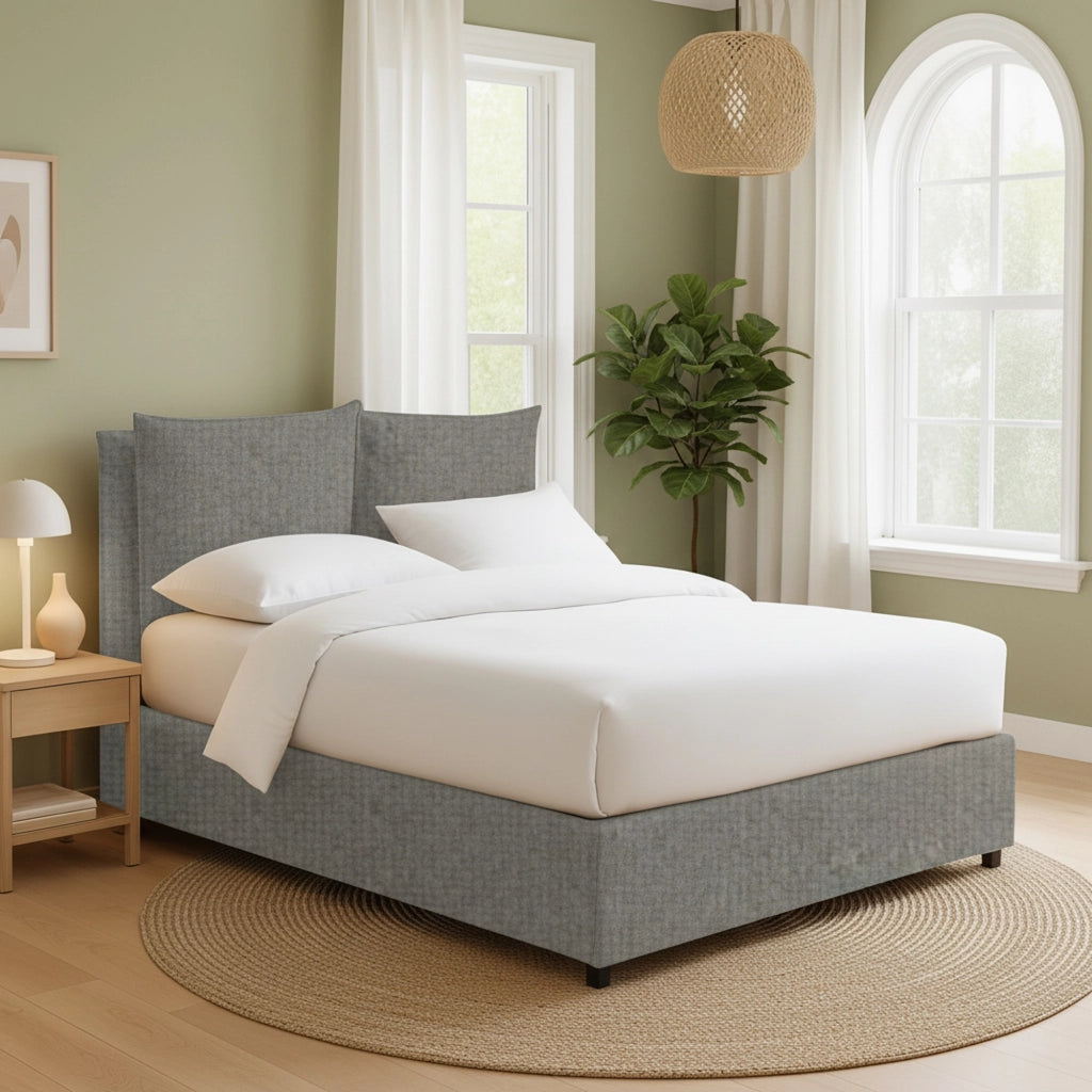 Penrith, Letto Singolo Sfoderabile Made in Italy, Grigio Cenere