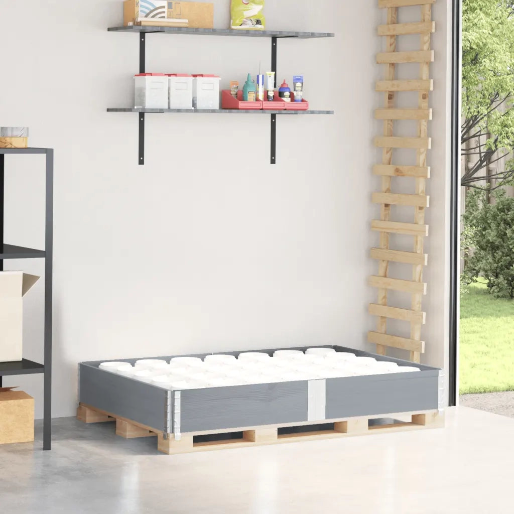 vidaXL Paretale per Pallet Grigio 150x100 cm in Legno Massello di Pino