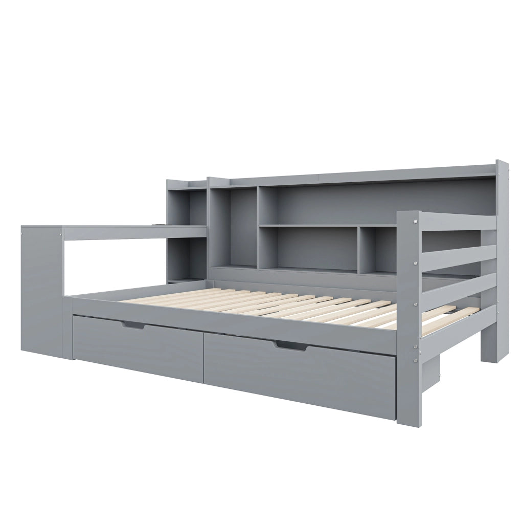 Letto singolo multifunzione 90x200 cm con scrivania e USB