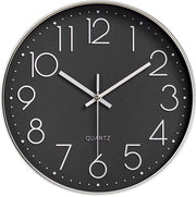 Orologio da parete silenzioso 30 cm, moderno, orologio da parete a quarzo senza tic, rotondo, senza rumore, orologio da parete decorativo, 12 pollici orologio da parete silenzioso, adatto per ufficio, salotto, cucina, scuola, camera dei bambini (argento)
