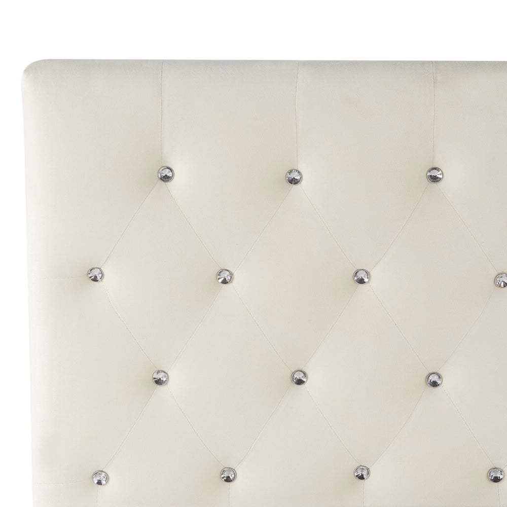 Letto Moderno Una Piazza e Mezzo con Contenitore Velluto Beige160 x 200 cm