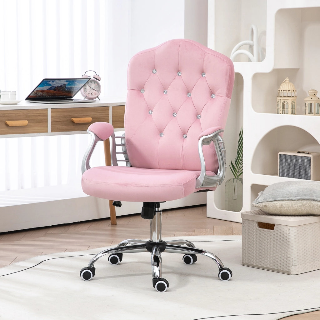 Sedia da ufficio ergonomica con funzione dondolo altezza regolabile supporto lombare girevole in poliestere rosa