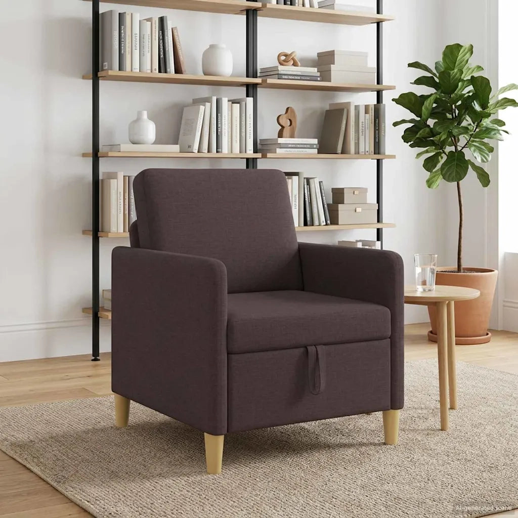 Divano con Storage Marrone Scuro 72 x 78 x 87 cm Poliestere 42036867