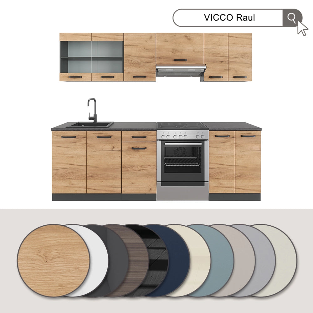 Vicco Mobile da cucina Beige 240 cm , PL Rovere