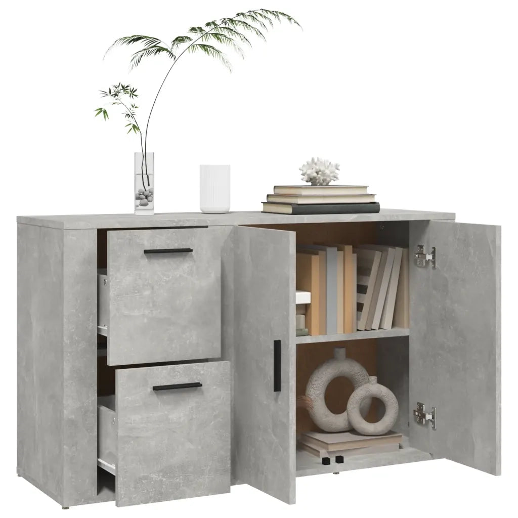 Credenza Grigio Cemento 100x33x59,5 cm in Legno Multistrato cod mxl 23557