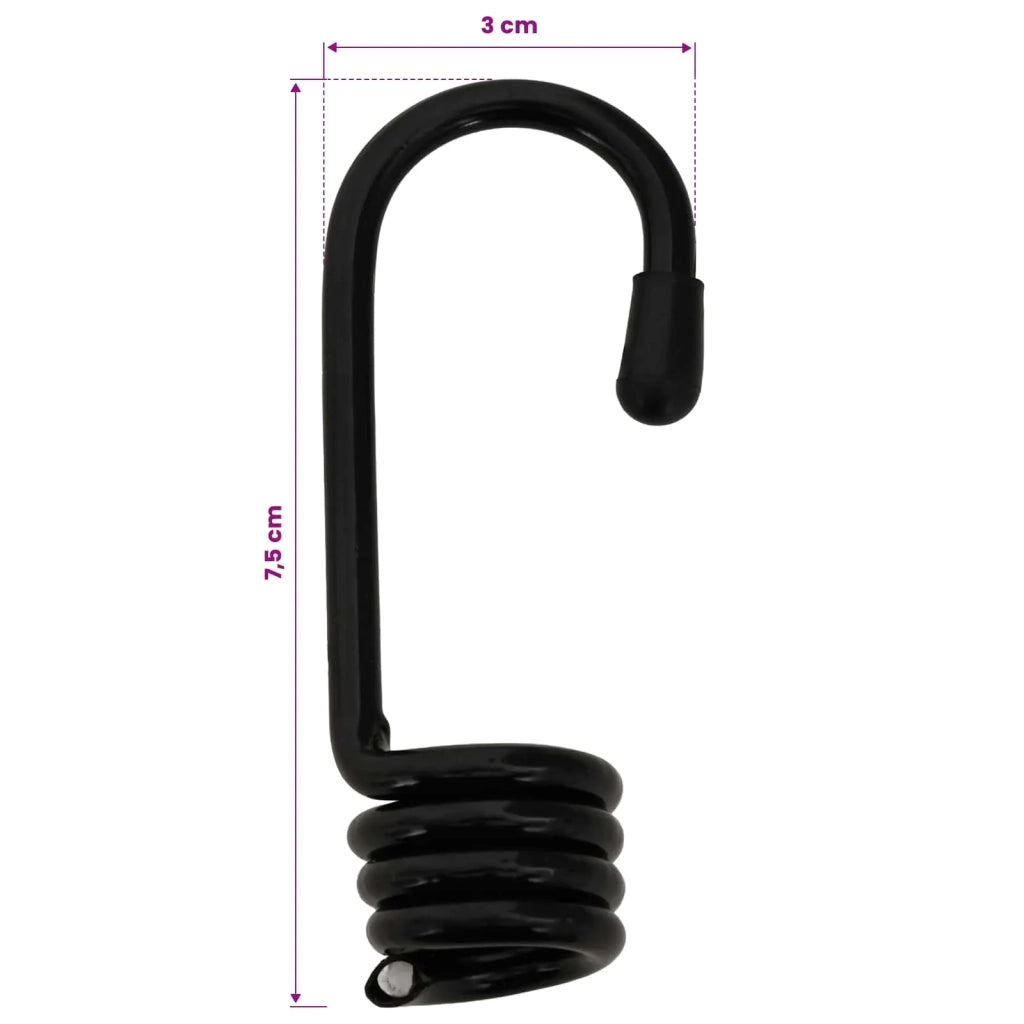 Corde Bungee con Ganci 10 mm 50 m Nero e Bianco PP e gomma 42047677