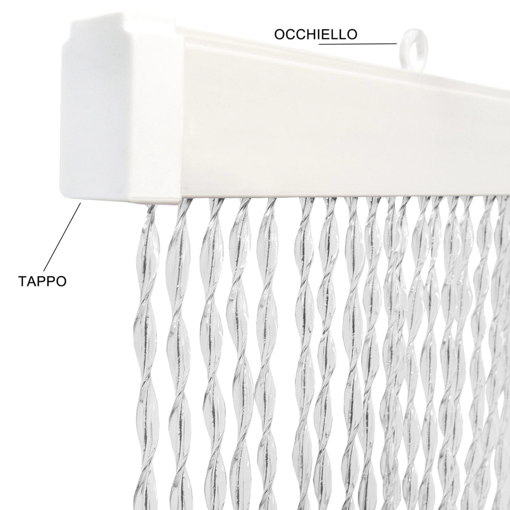 Tenda Antimosche Filo Intrecciato Gomma PVC Moschiera Finestra Porta Ingresso Trasparente - 100x220 Cm